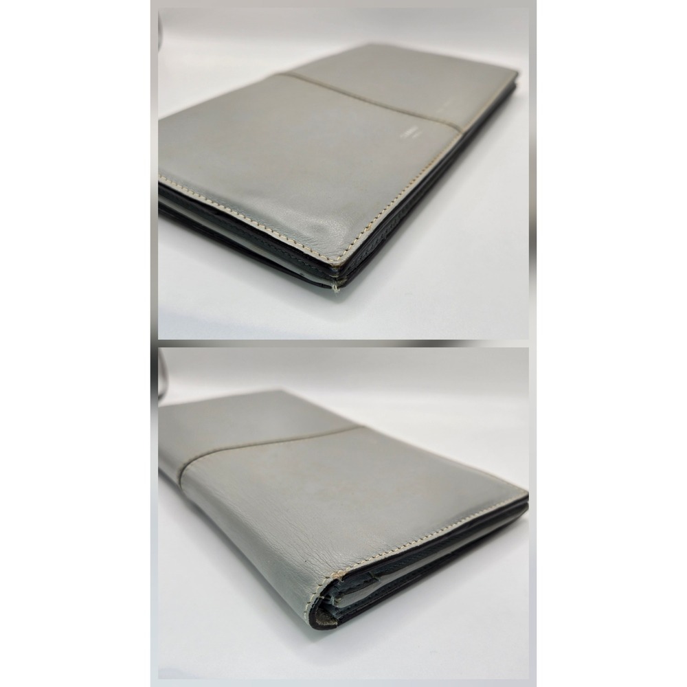 Celine Paris Grey Leather Bifold Long Wallet Made in Italy Suede Lining - Picture 5 of 12
